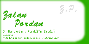 zalan pordan business card